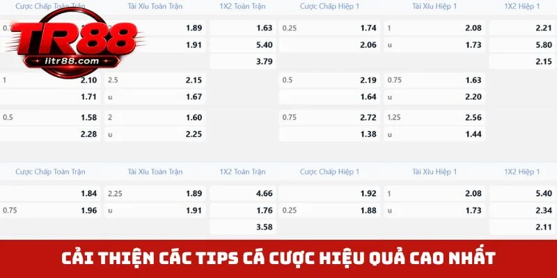 Cải thiện các tips cá cược hiệu quả cao nhất