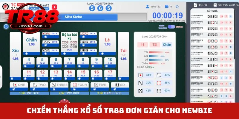 Chiến thắng xổ số TR88 đơn giản cho newbie