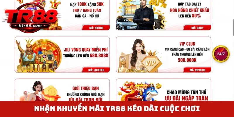 Nhận khuyến mãi TR88 kéo dài cuộc chơi
