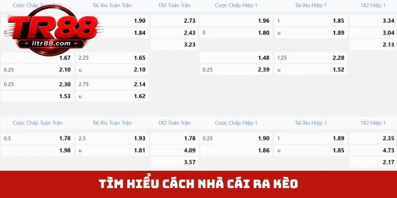 Tìm hiểu cách nhà cái ra kèo