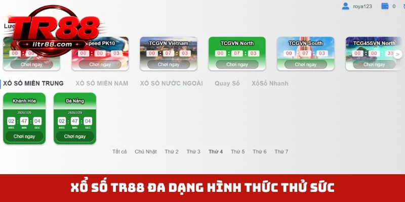Xổ số TR88 đa dạng hình thức thử sức